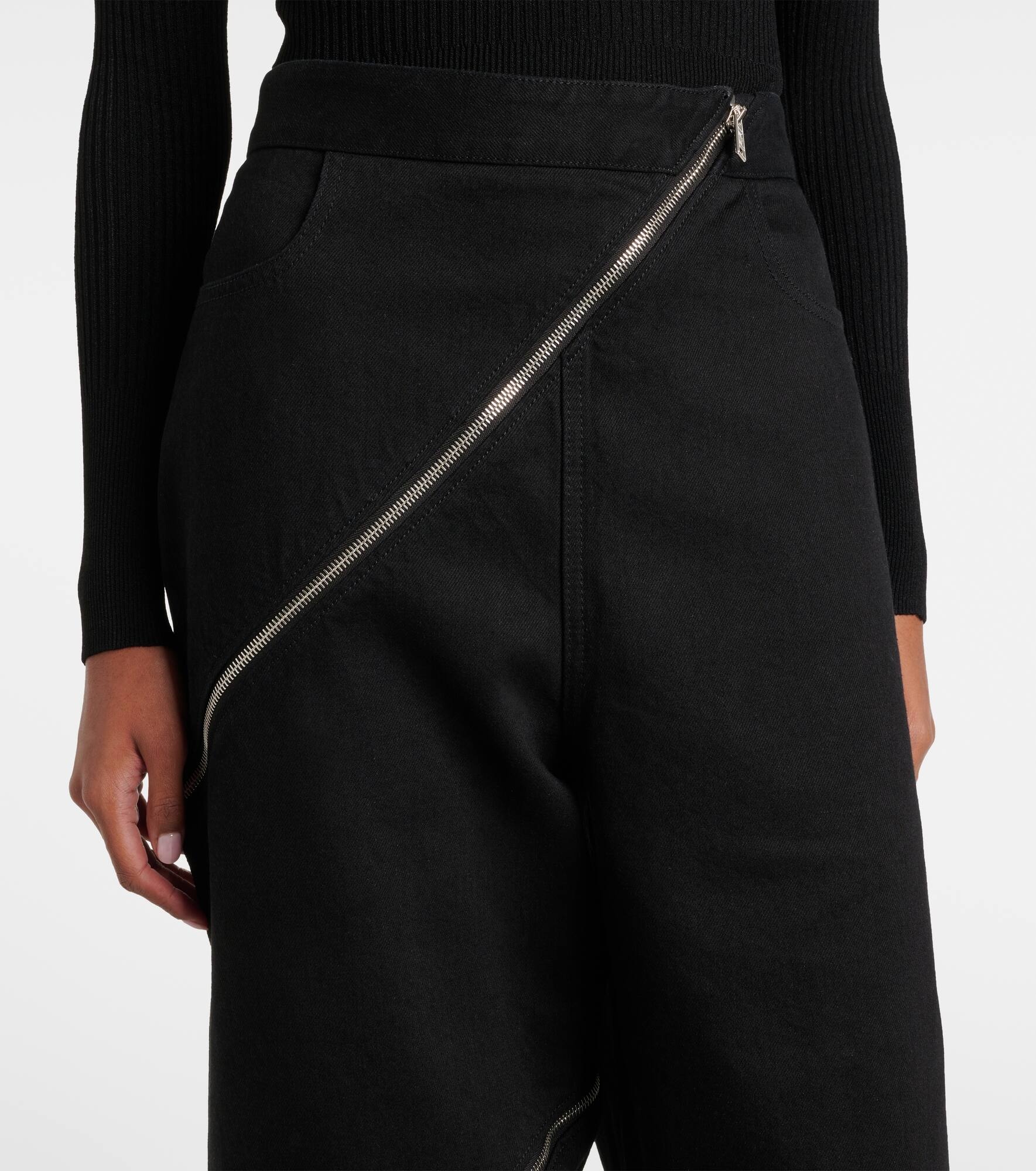 Spiral cotton wide-leg pants - 4