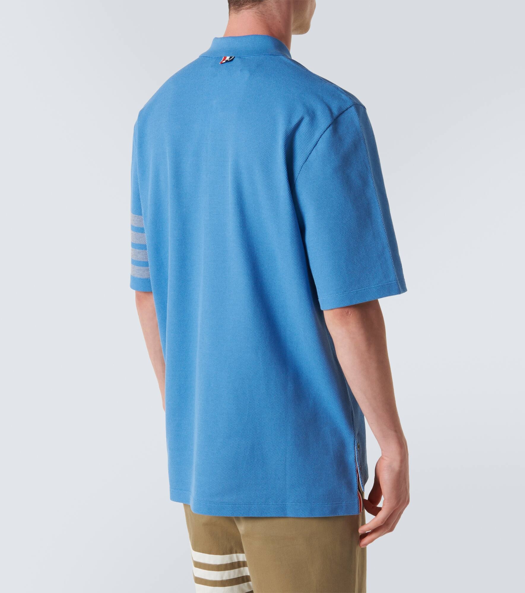 4-Bar cotton piqué polo shirt - 4