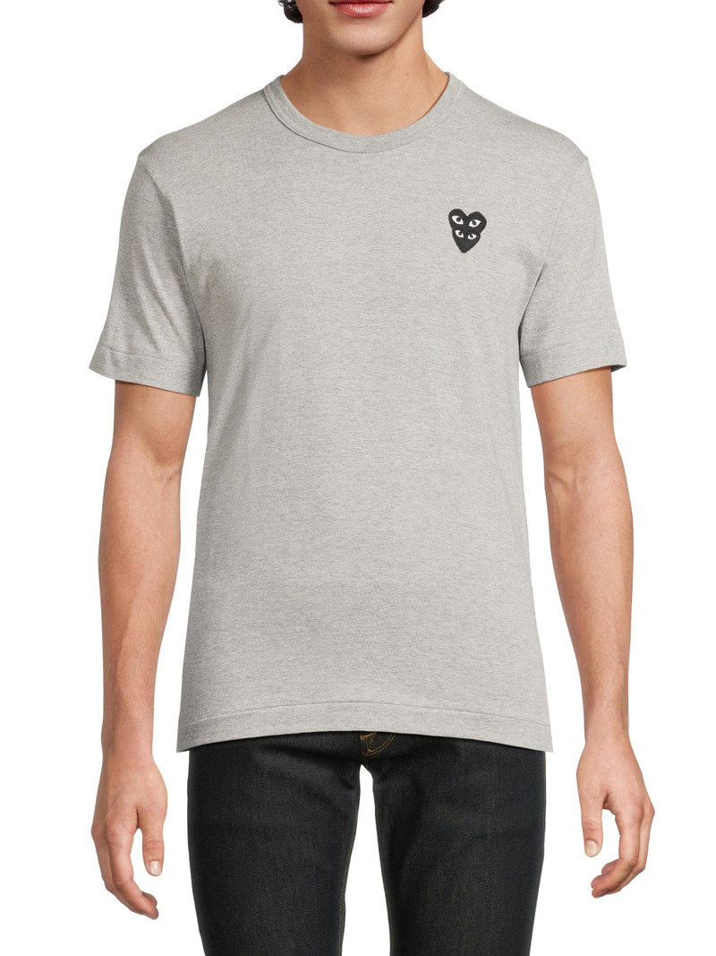 Men's Double Heart Cotton Jersey T-Shirt - Grey 3