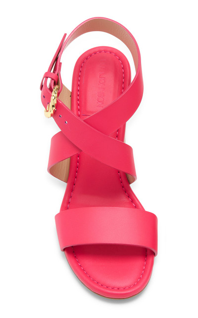 ULLA JOHNSON Elora Criss-Cross Leather Sandals pink outlook