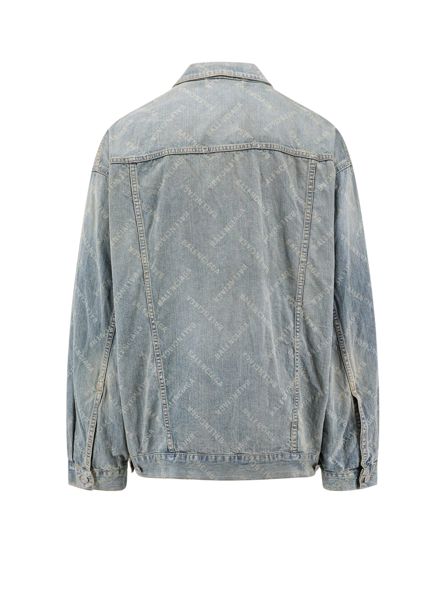 Bal Diagonal Denim Jacket With All-Over Logo - 2