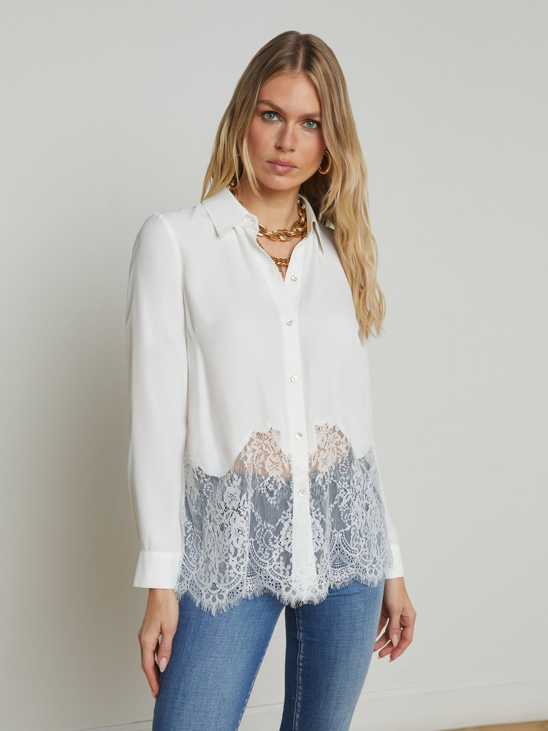 L'AGENCE Adalee Lace Blouse outlook