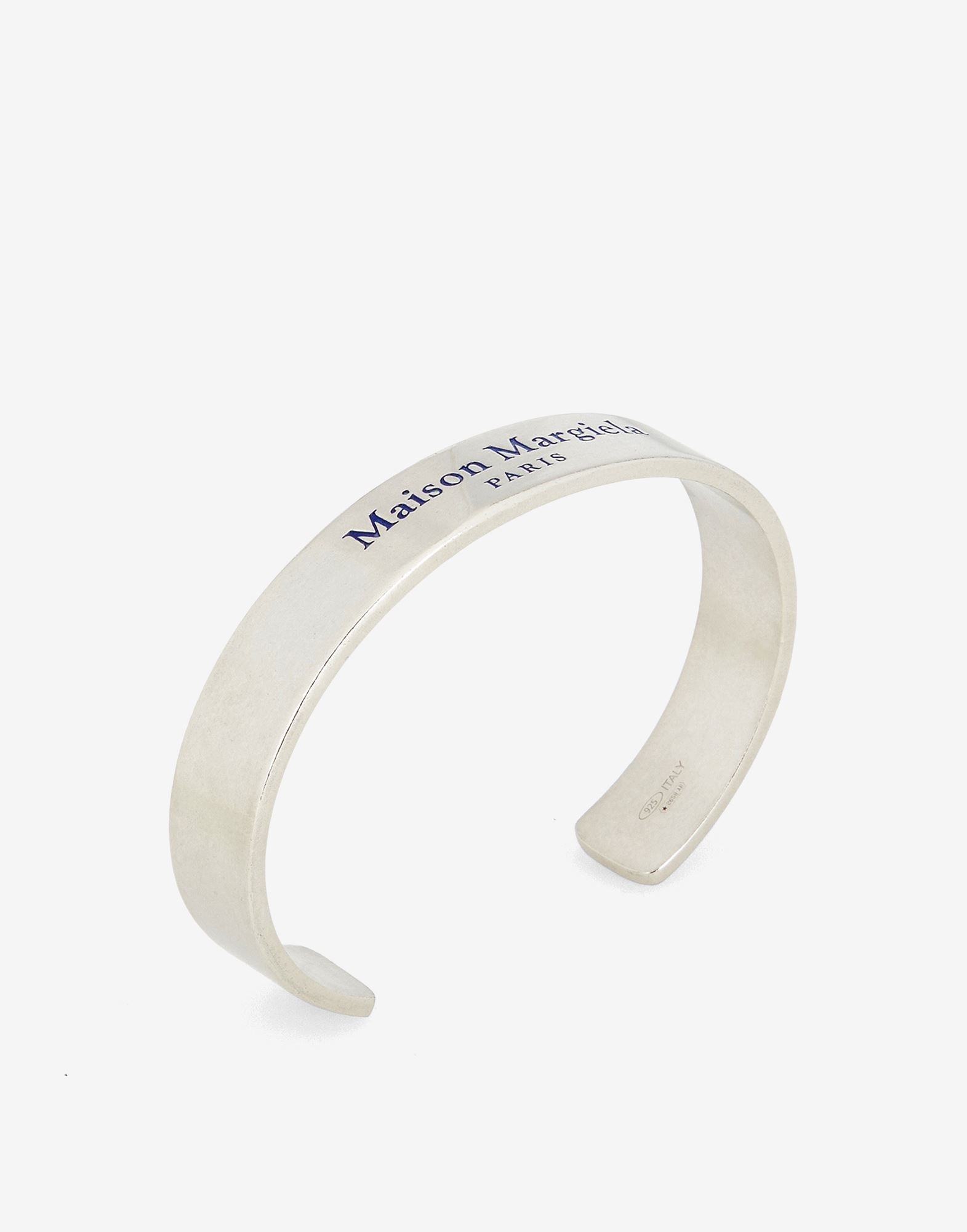 Logo engraved wide silver cuff - 3