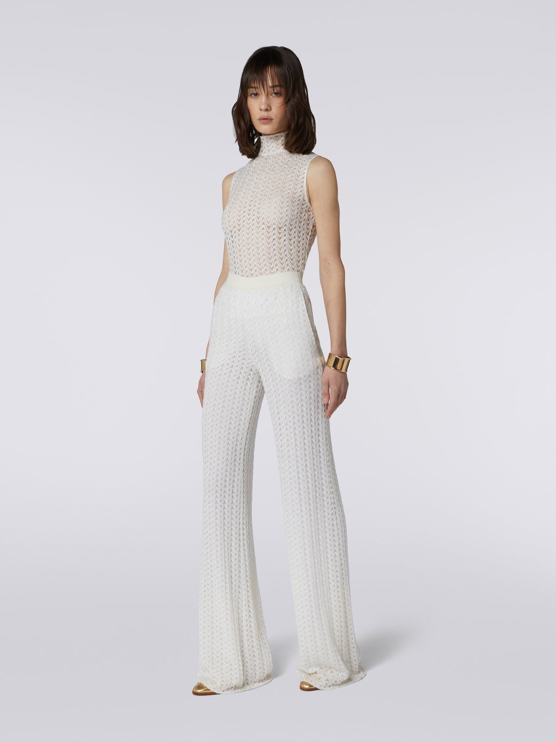 Palazzo pants in raschel knit wool and viscose - 2
