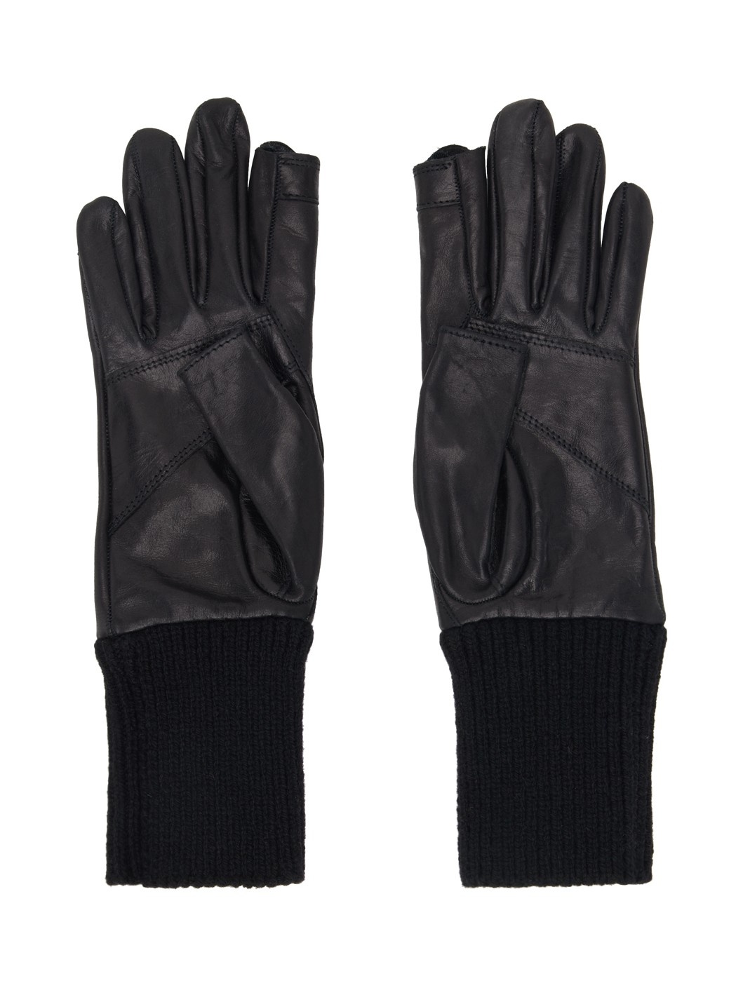 Black Runway Short Ribcuff Gloves - 2