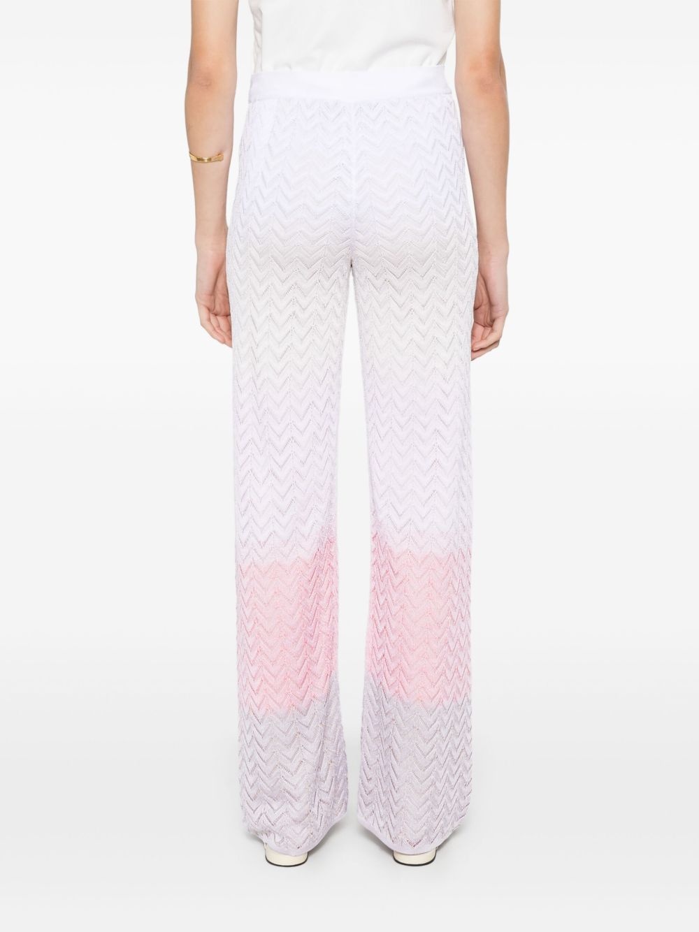 chevron-knit trousers - 4