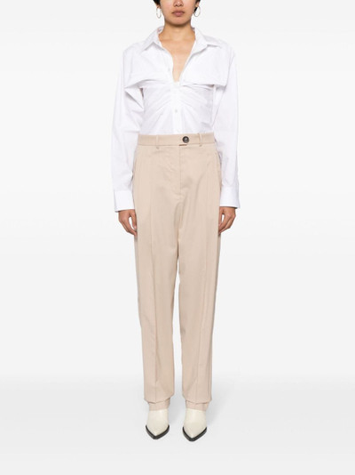 PETER DO pleat-detailing button-fastening tapered trousers outlook