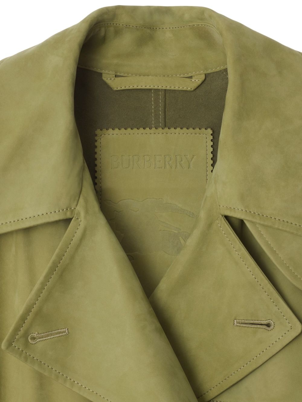 double-breasted belted trench coat - 5