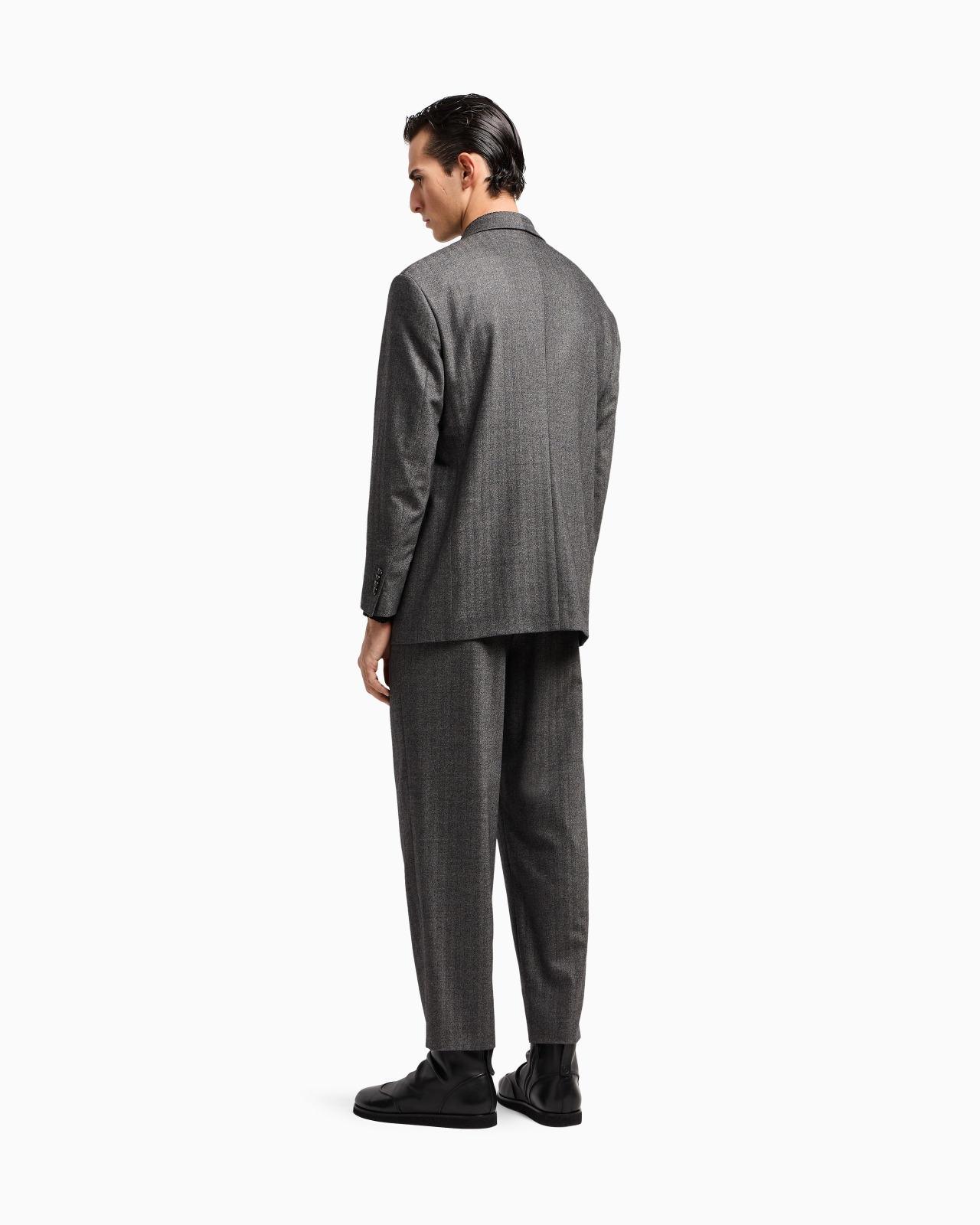HERITAGE LINE DOUBLE-BREASTED SUIT IN CHEVRON VIRGIN WOOL AND CASHMERE - 3
