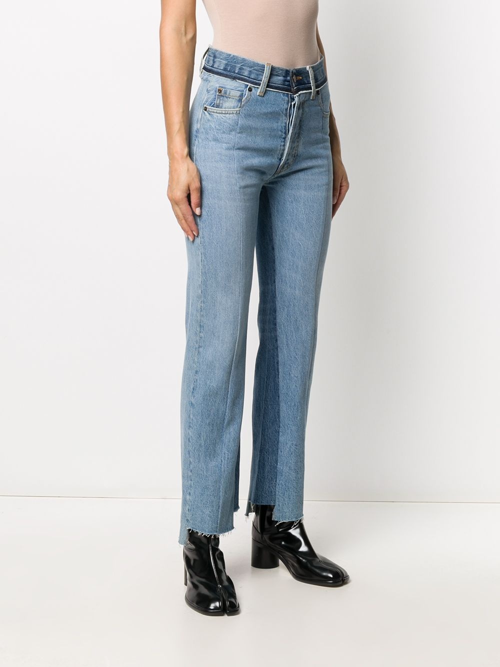 contrast panel jeans - 3