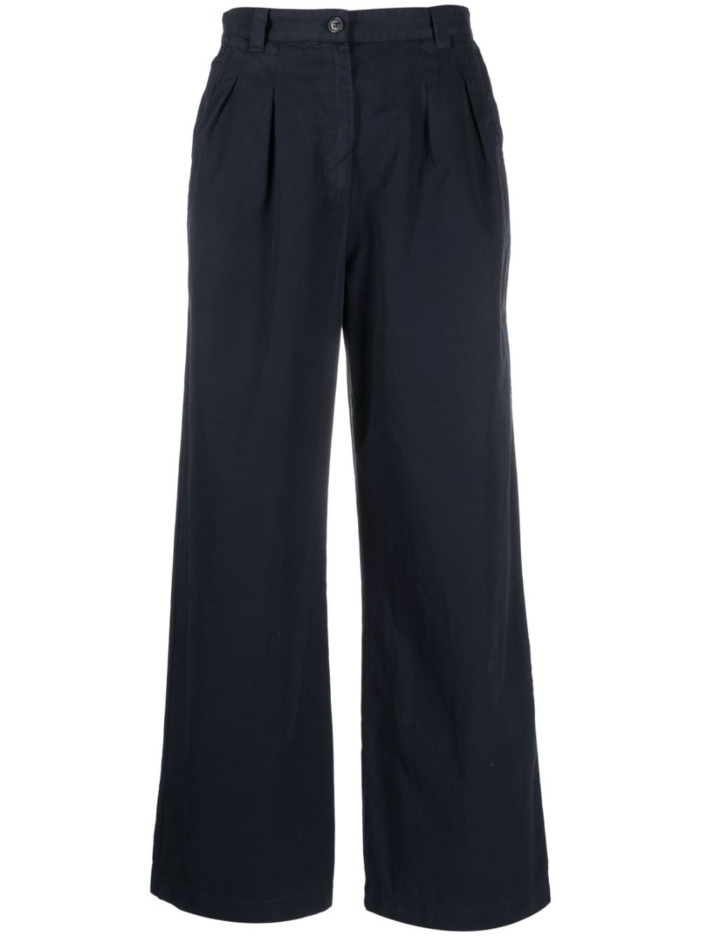 wide-leg cotton trousers - 1
