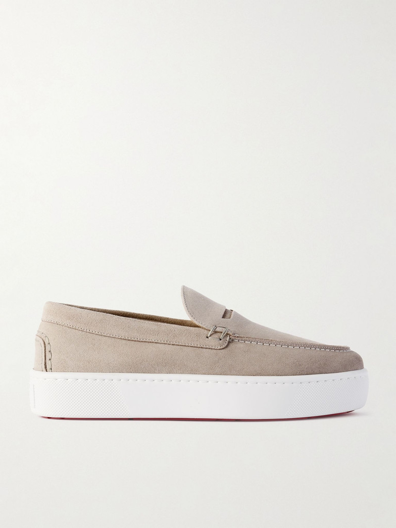 Paqueboat Suede Penny Loafers Beige - 1