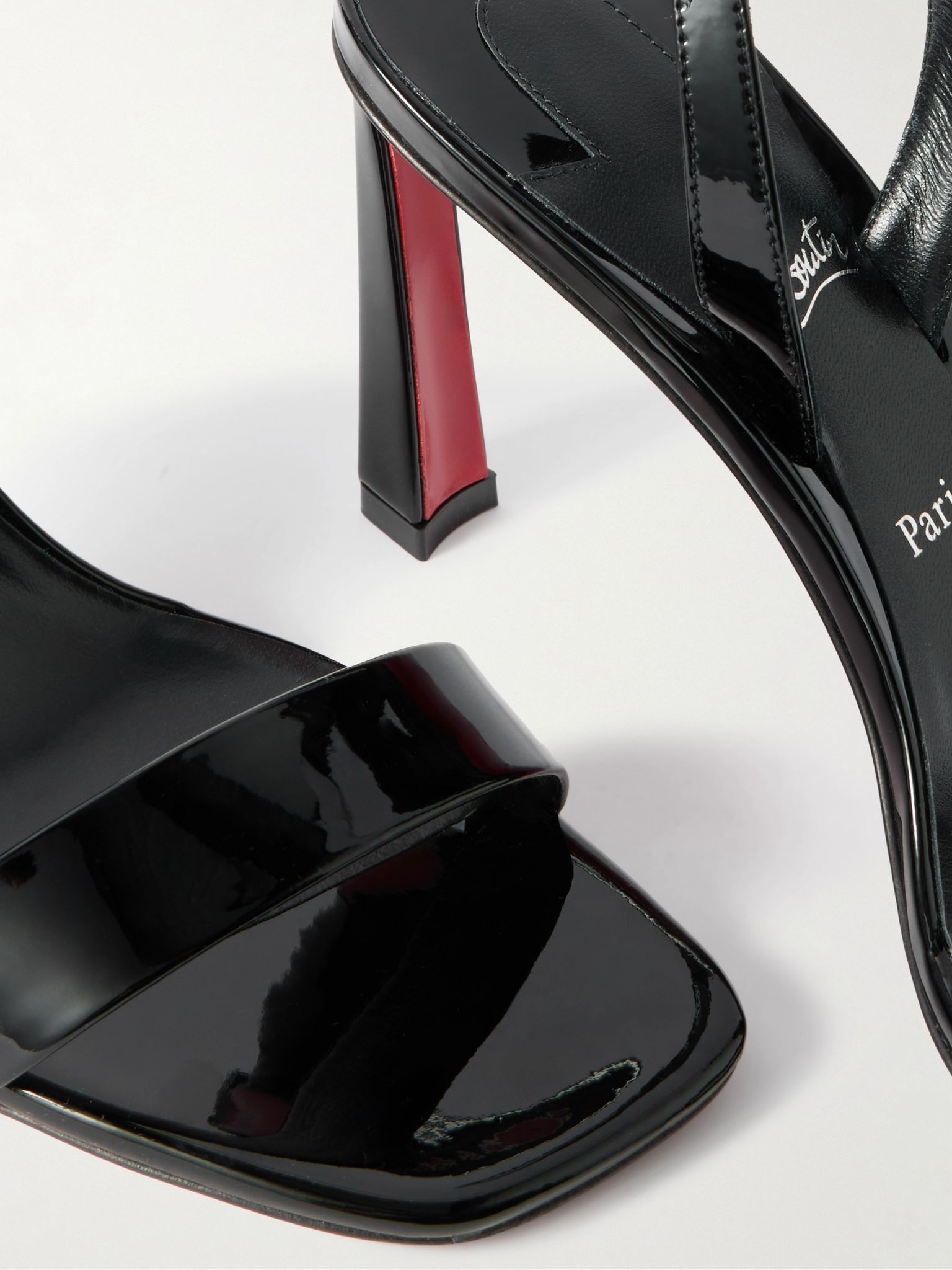 O Condora 85 patent-leather slingback sandals Black - 4