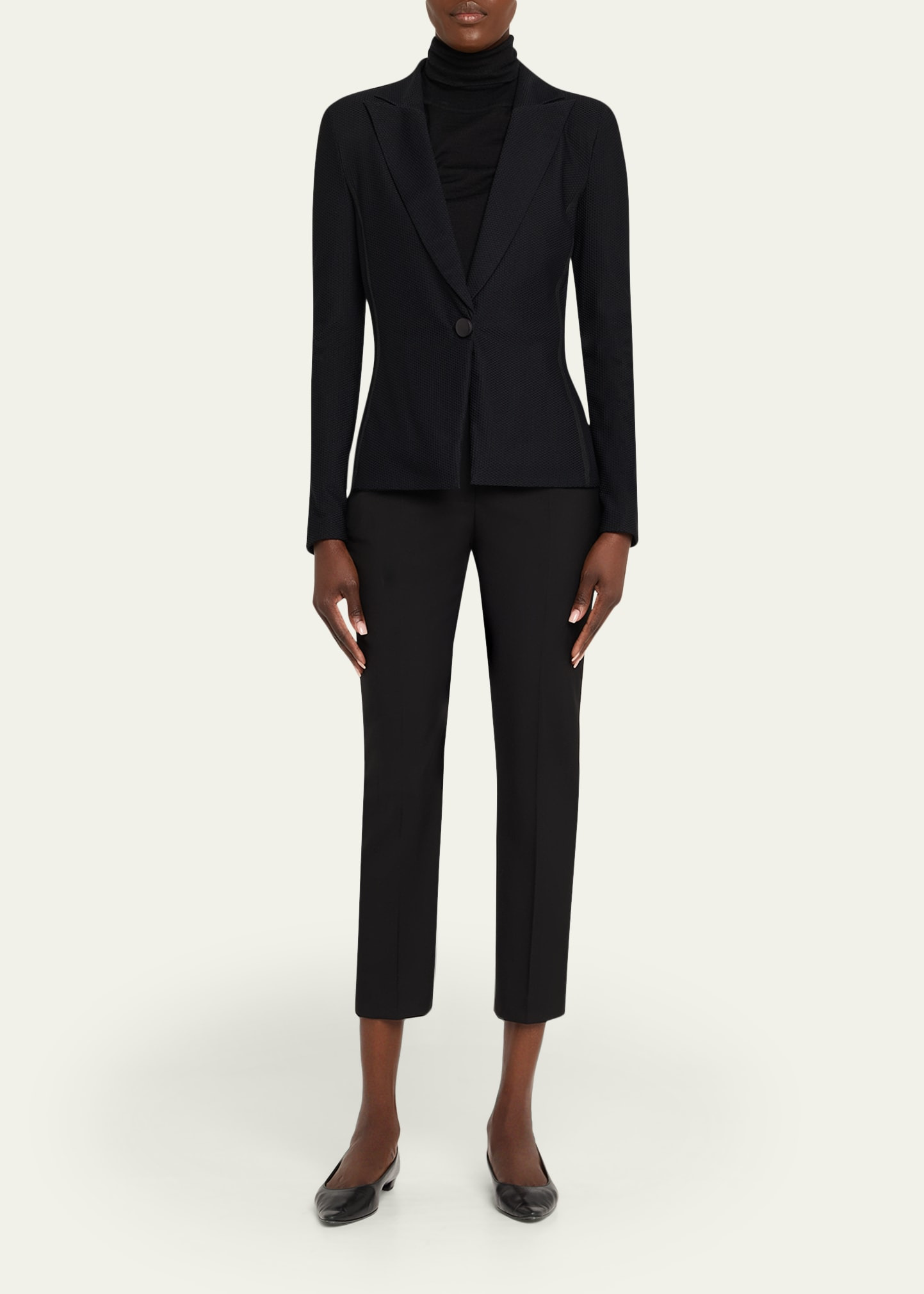 Rice Stitch Jersey Single-Breasted Jacket - 2