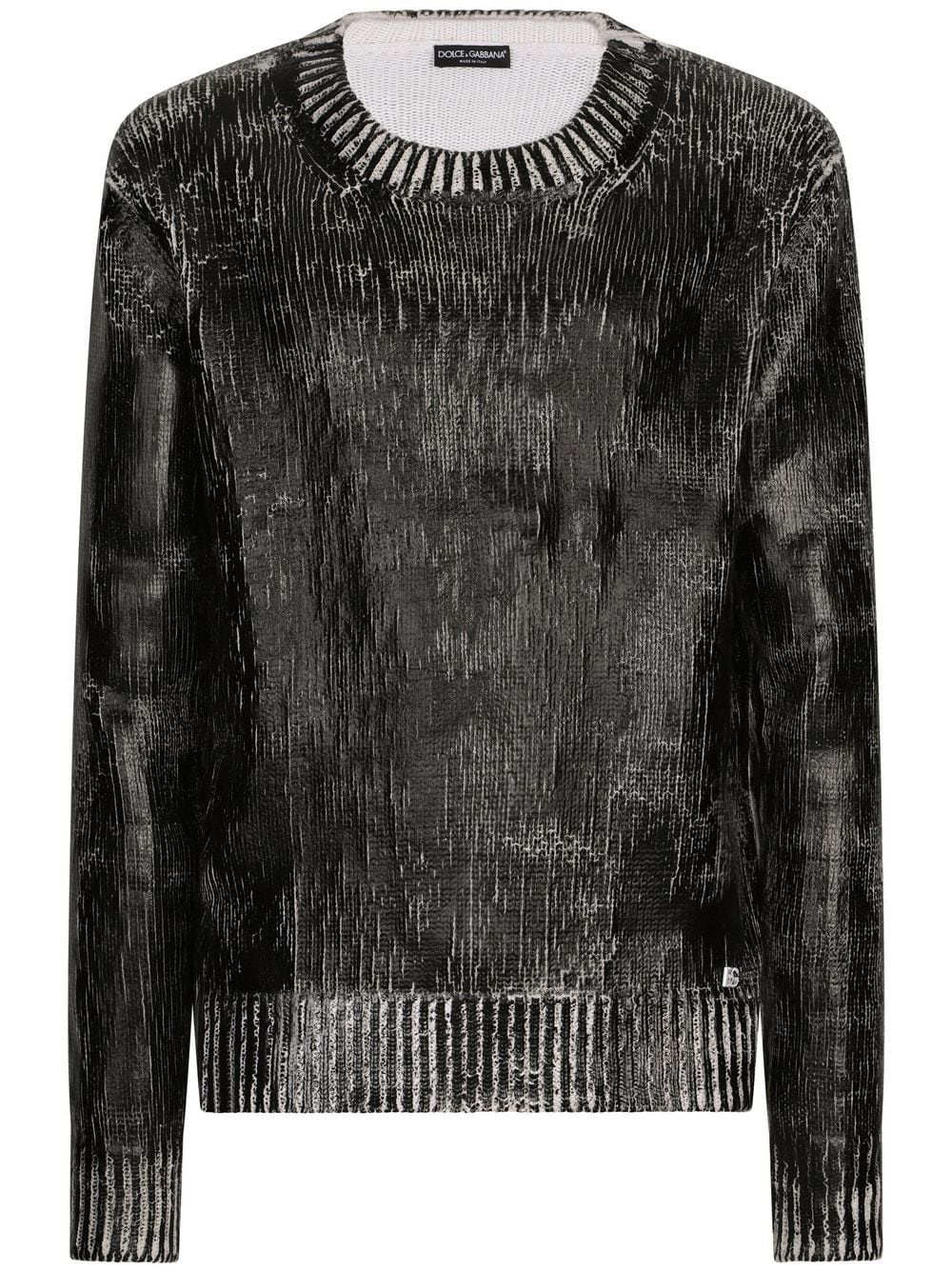 cracked-effect knit jumper - 1