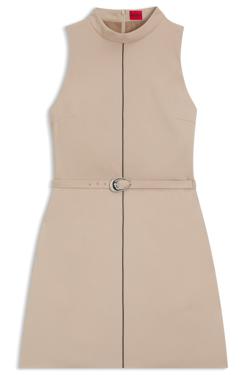 TUNIC DRESS WITH BELT AND PIPING 1