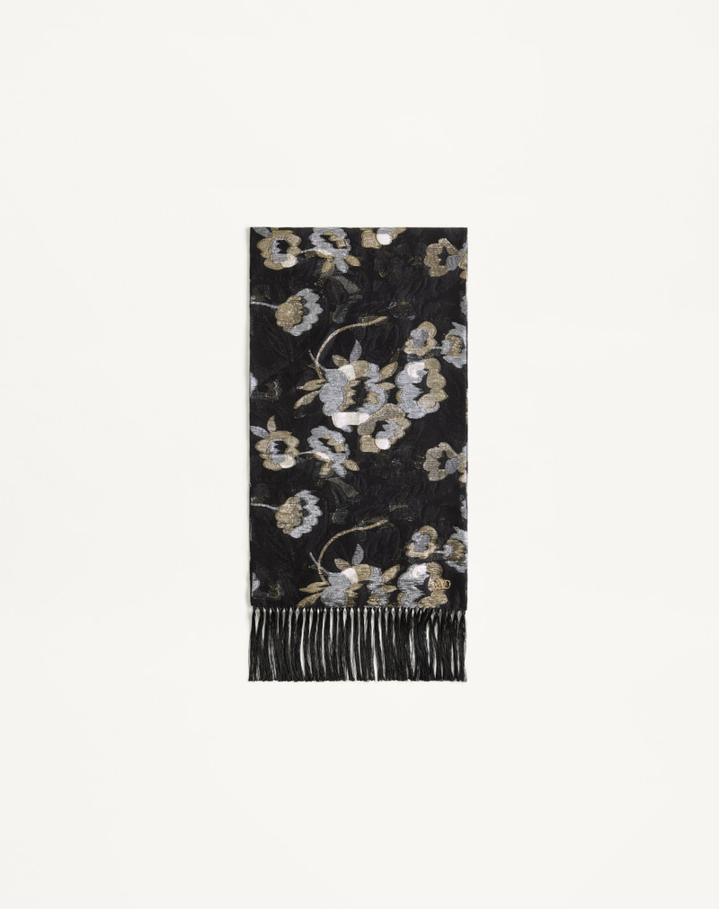 CAMELIA SILK SCARF WITH METALLIC FIBER 3