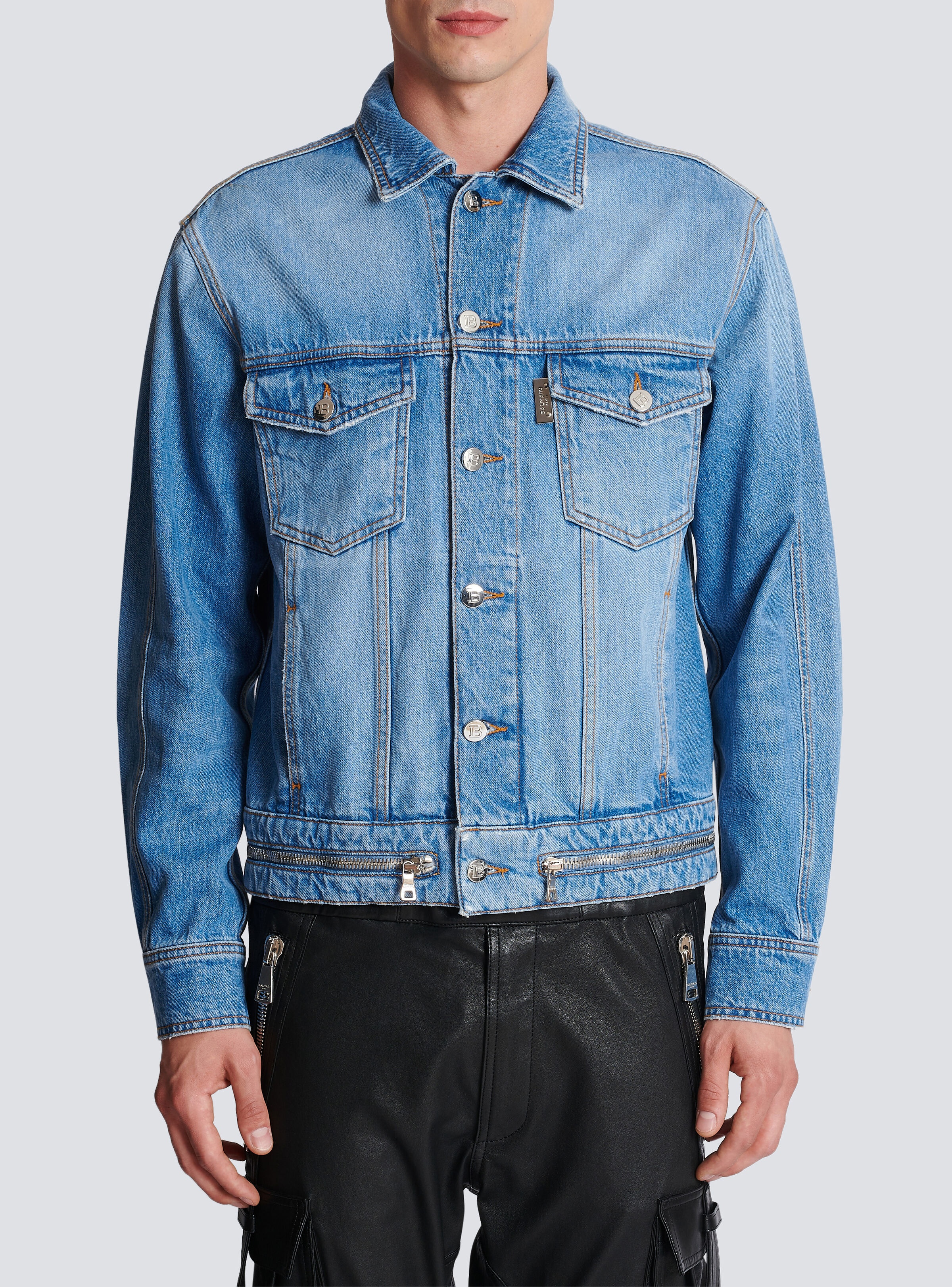 Denim jacket with zip fastening - 5
