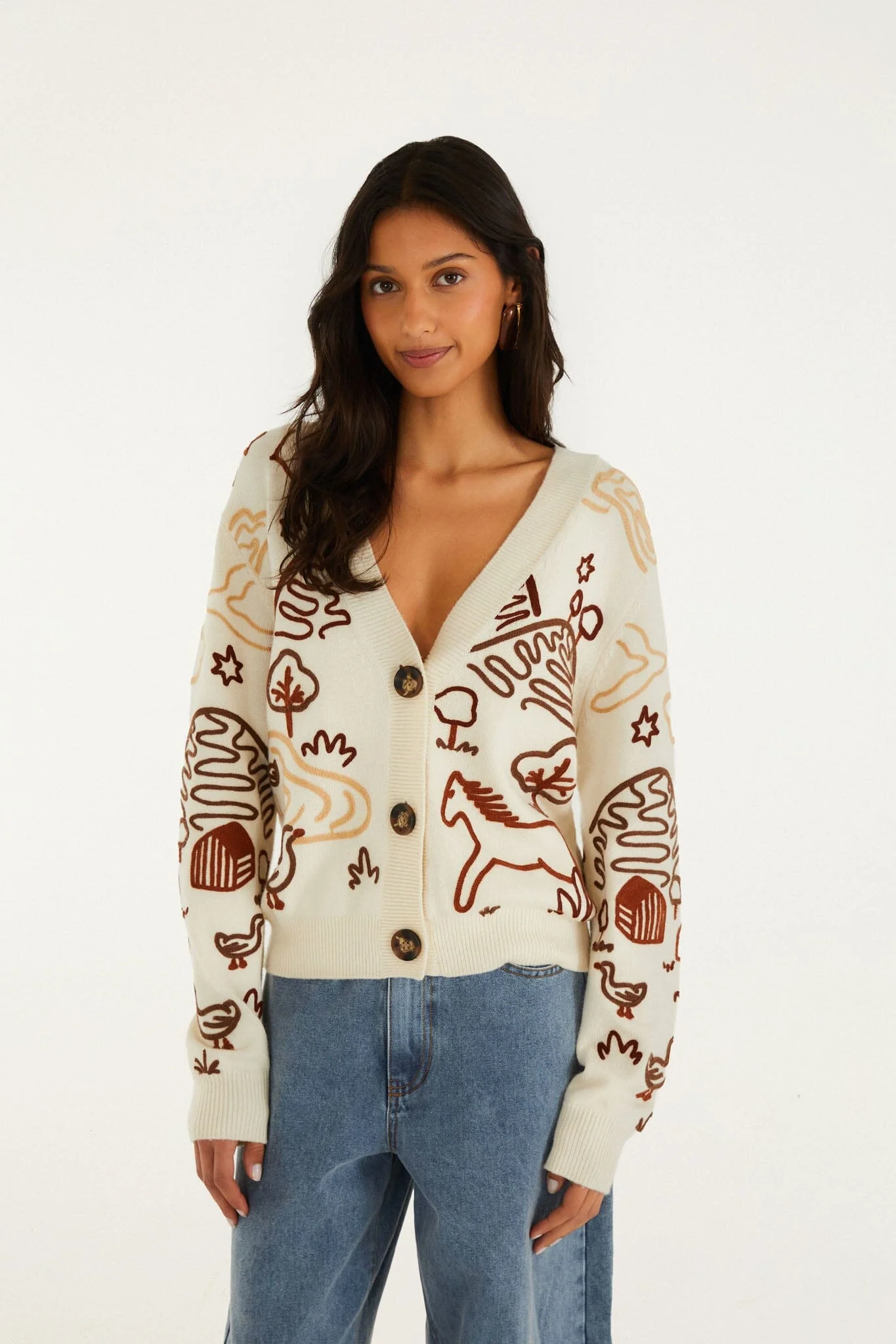 Off-White Countryside Cornelli Buttoned Knit Cardigan - 1