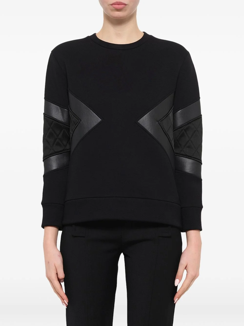 quilted panelled sweatshirt - 1