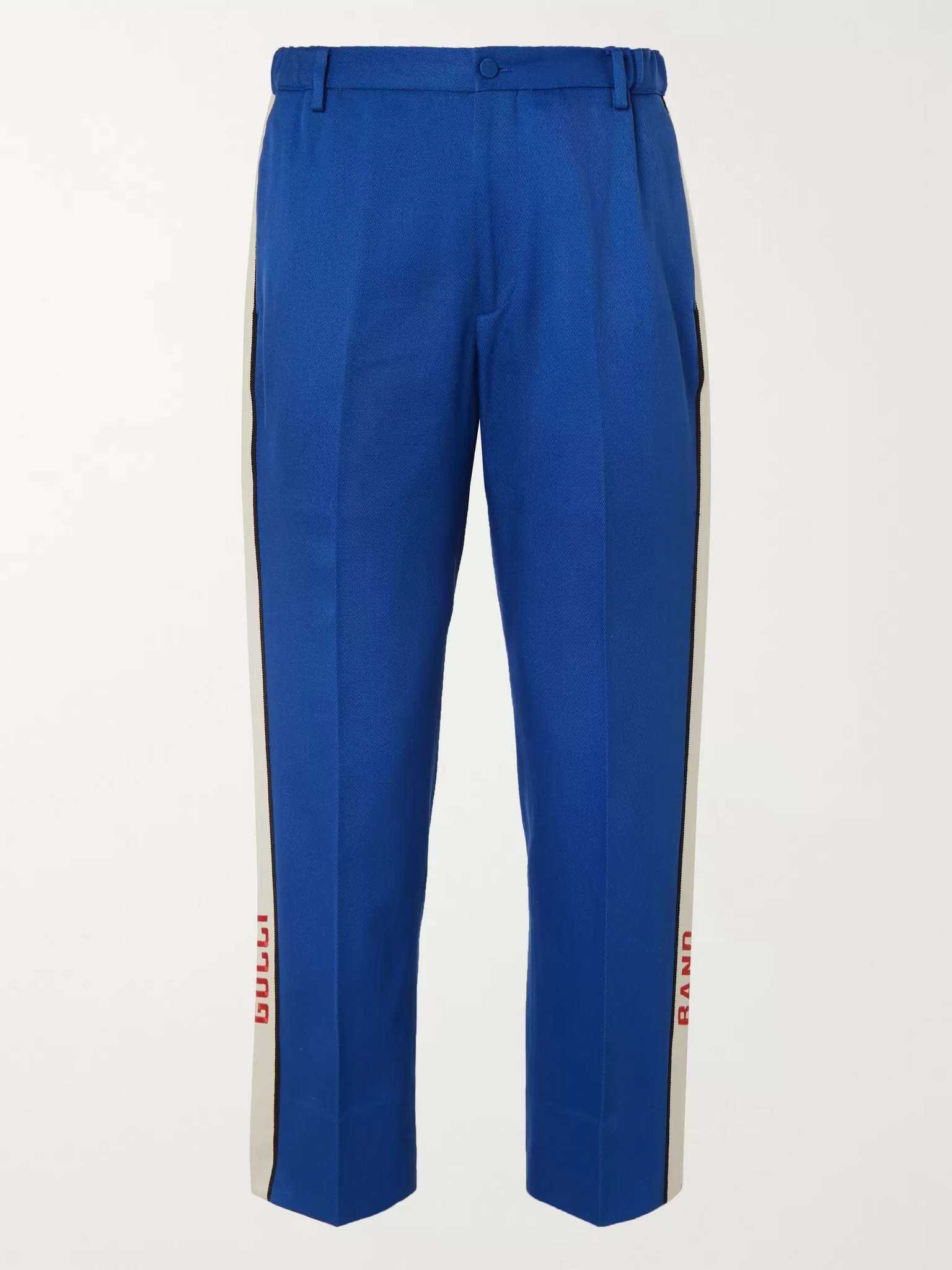 Poplin-Trimmed Cotton-Twill Suit Trousers - 1