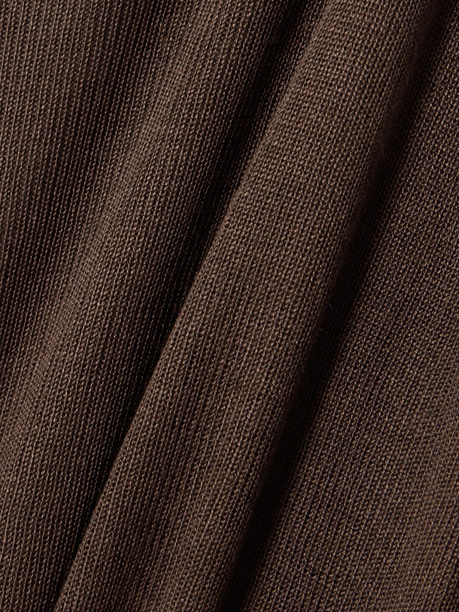 Ribbed-knit T-shirt Dark brown - 4