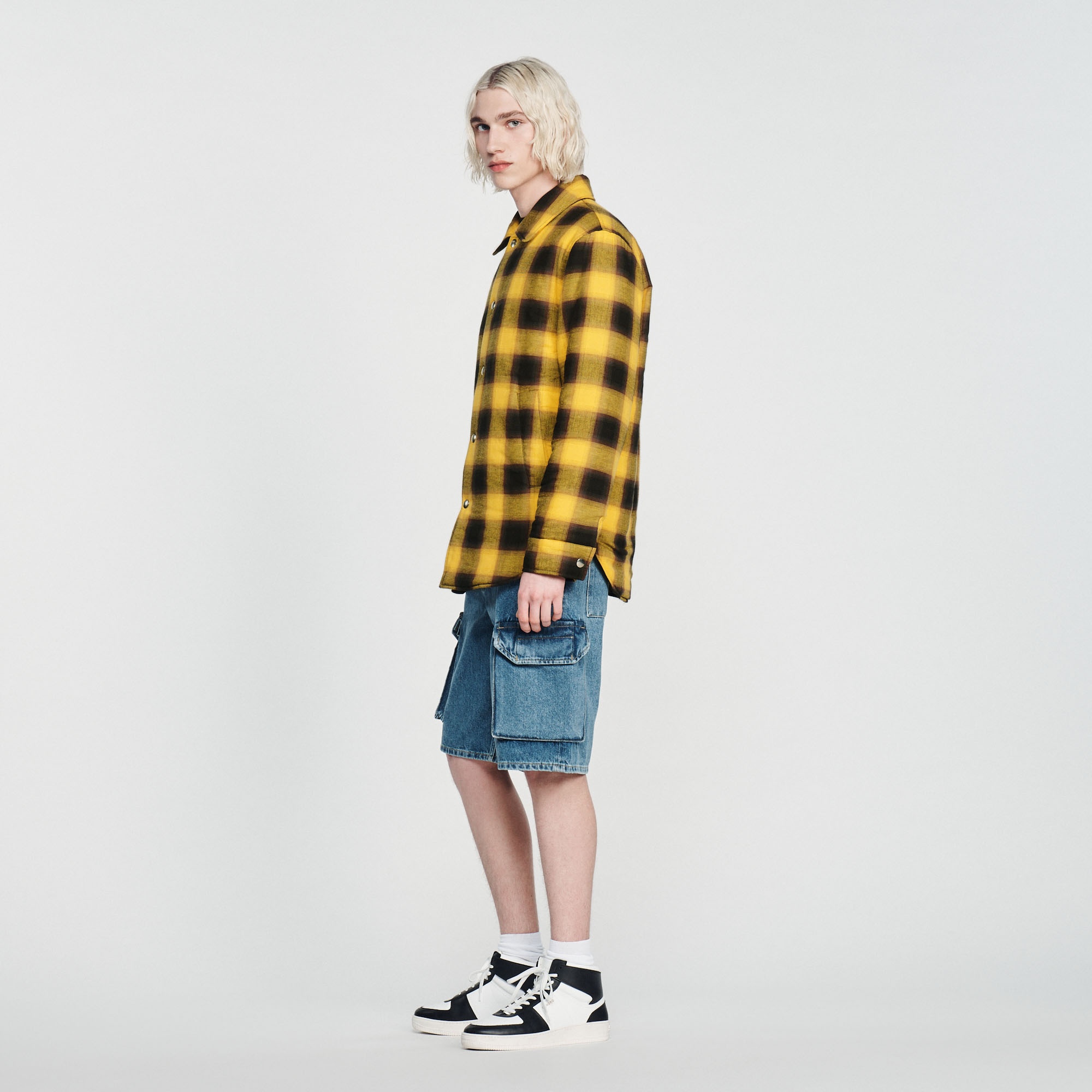 Quilted checked jacket - 7