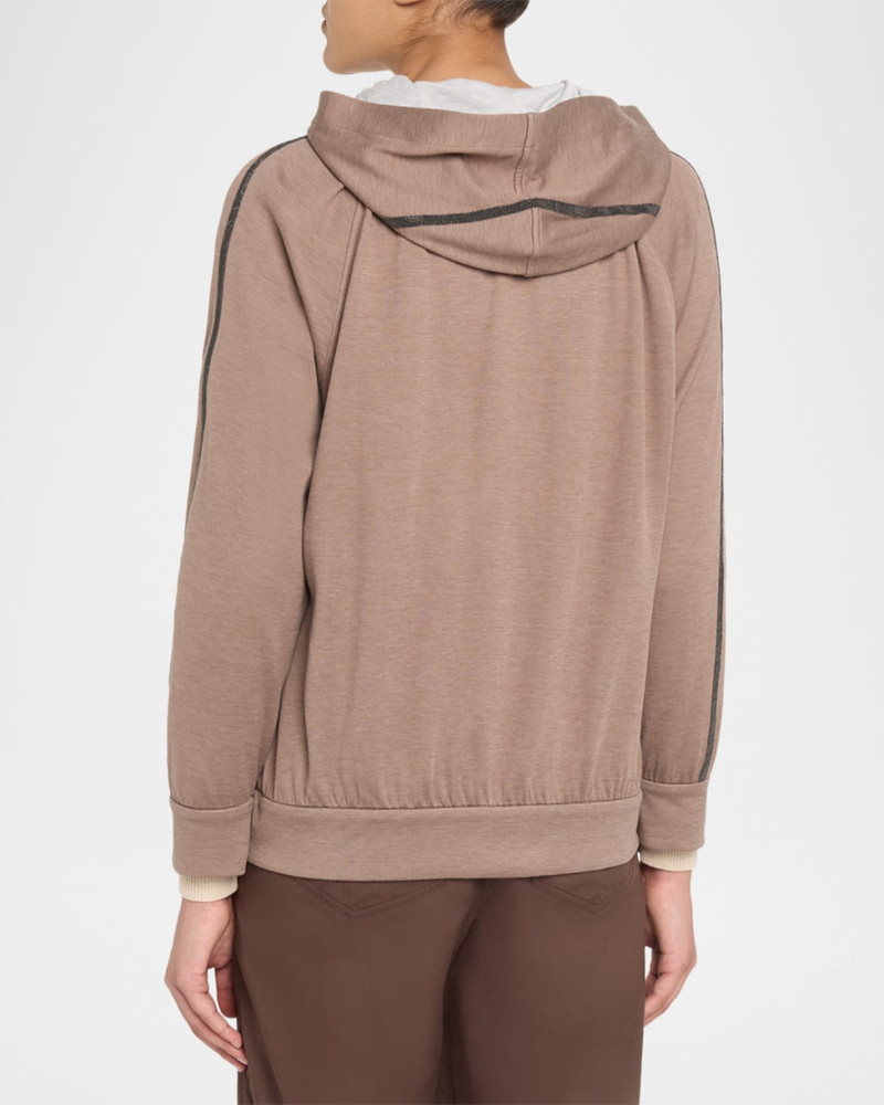 Monili Stripe Cotton-Silk Zip Jacket 3