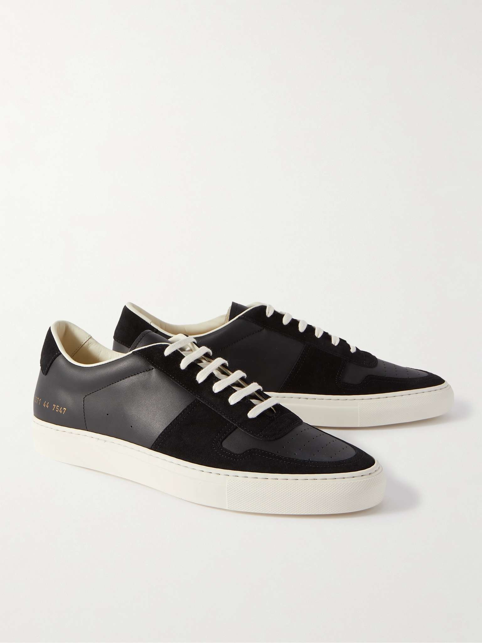 Bball Suede-Trimmed Leather Sneakers - 4