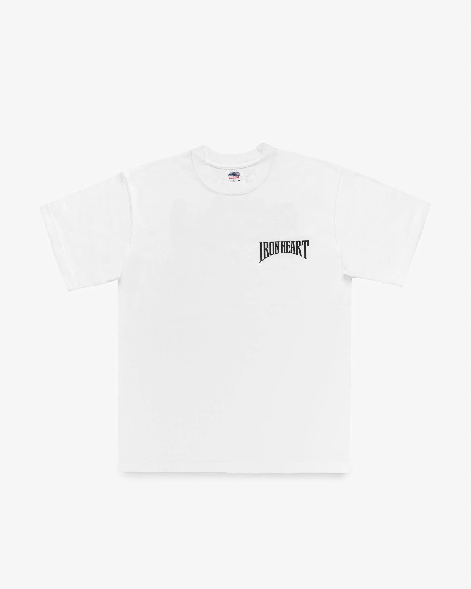 IHT-2601-WHT 7.5OZ PRINTED LOOPWHEEL CREW NECK T-SHIRT - WHITE - 1
