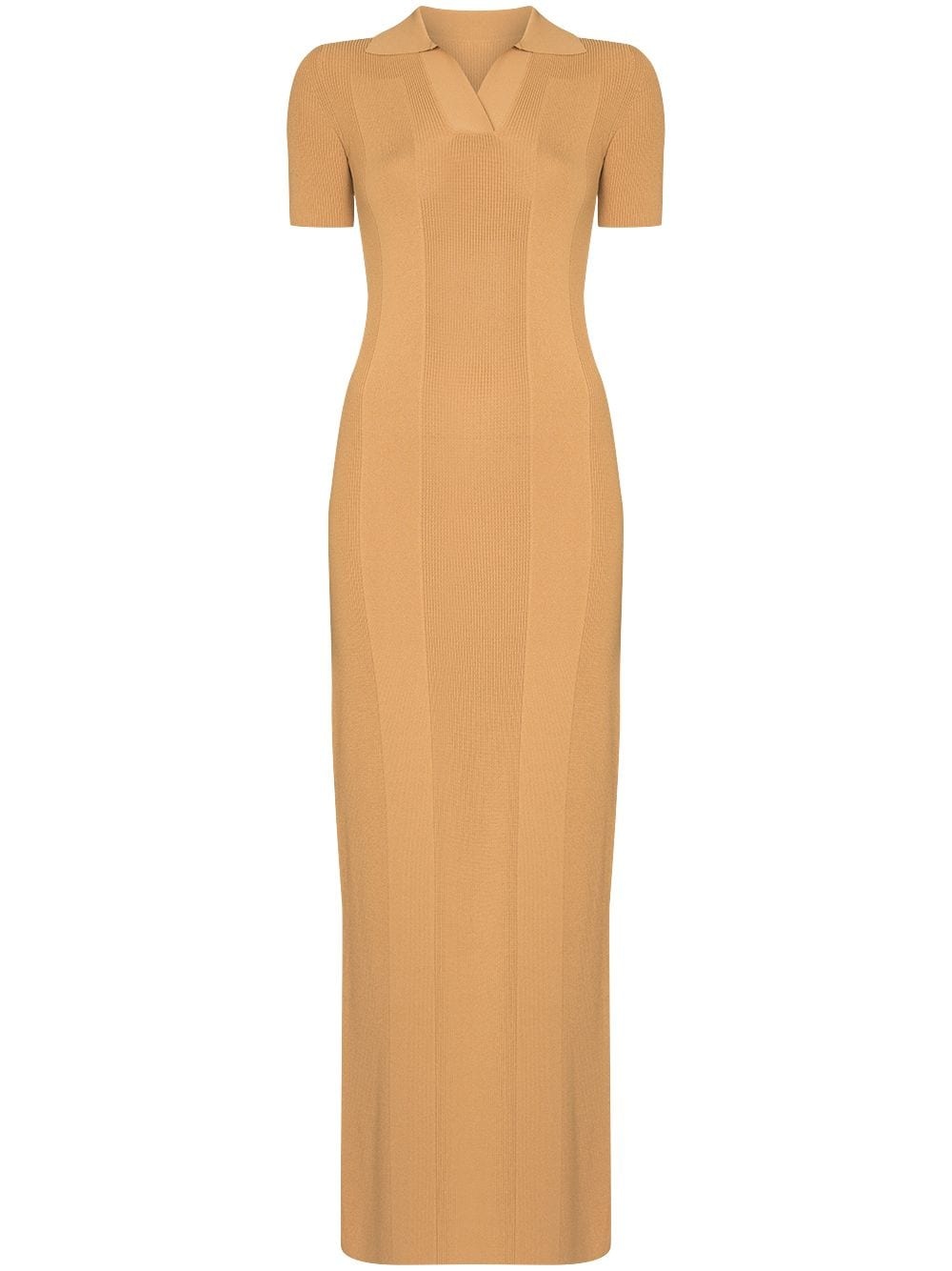 cut-out polo-neck maxi dress - 1