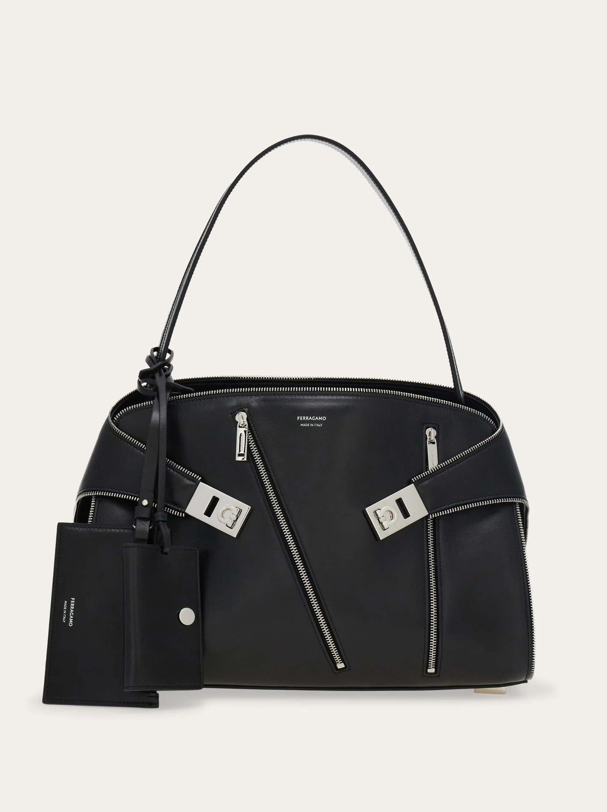 Hug soft shoulder bag multi-zip (M) - 1