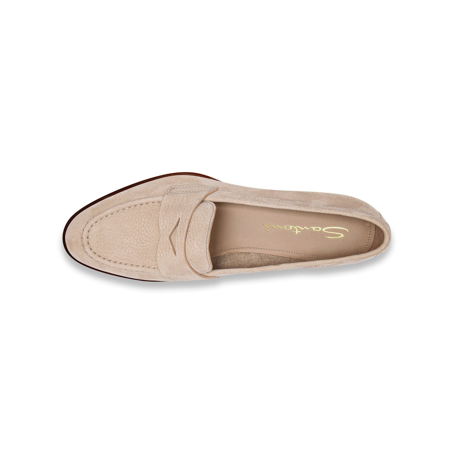 Women's pink nubuck penny loafer - 5