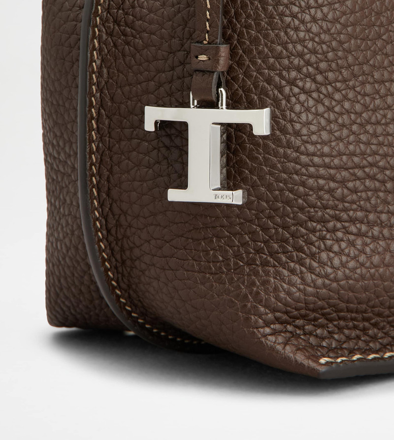 BUCKET BAG IN LEATHER MICRO - BROWN 5
