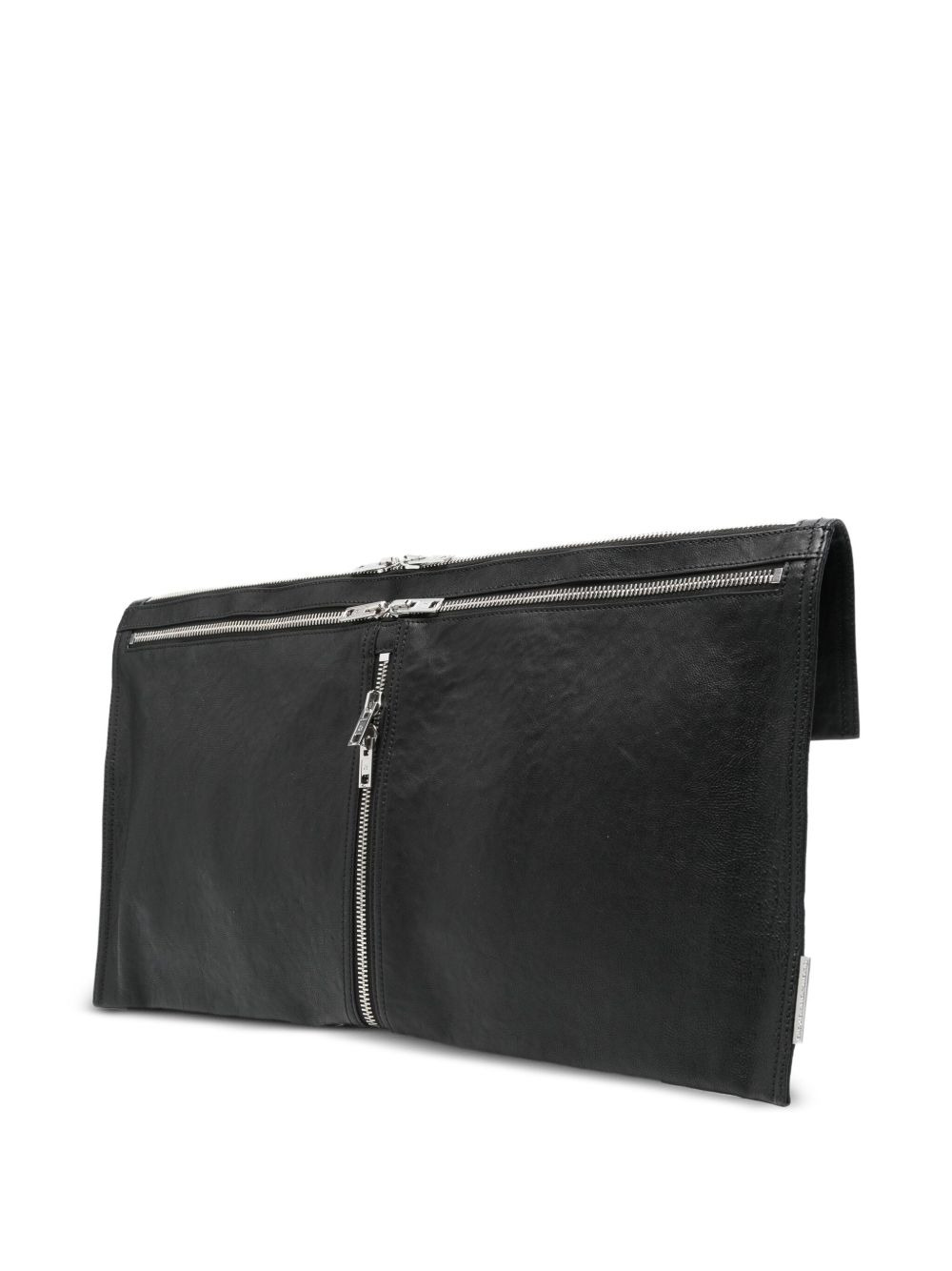 double-zip leather clutch - 3