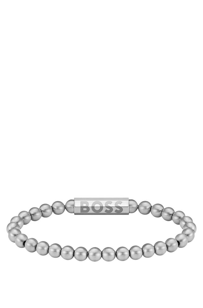 BOSS SILVER-TONE CUFF WITH LOGO CLOSURE outlook