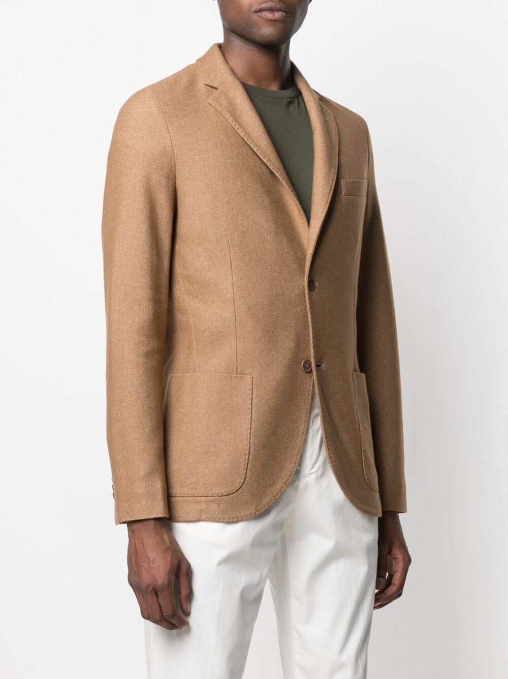 single-breasted wool-silk blazer - 3