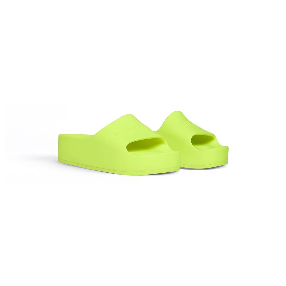 Women's Chunky Slide Sandal in Fluo Yellow - 2