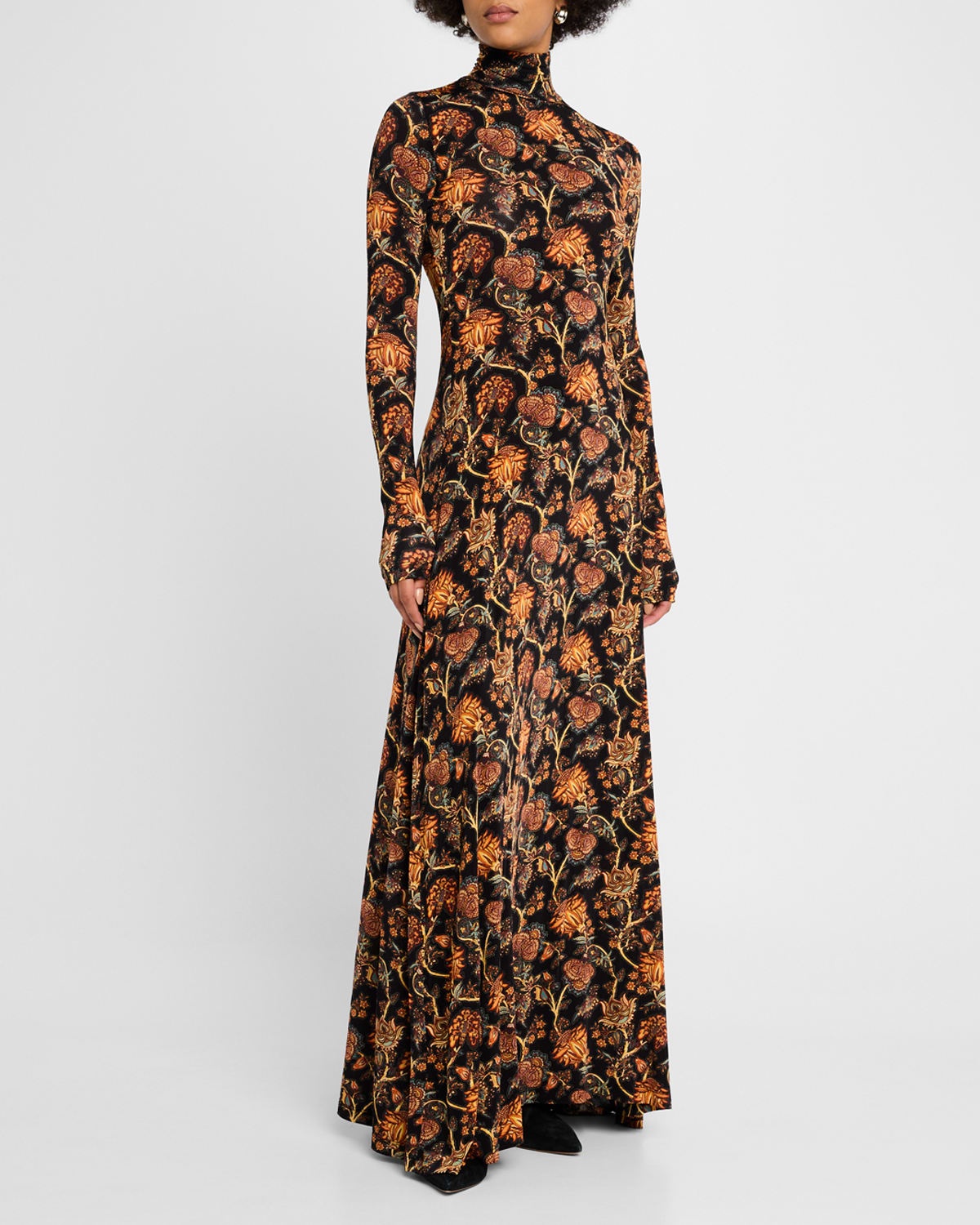 Amari Printed Turtleneck Maxi Dress - 3