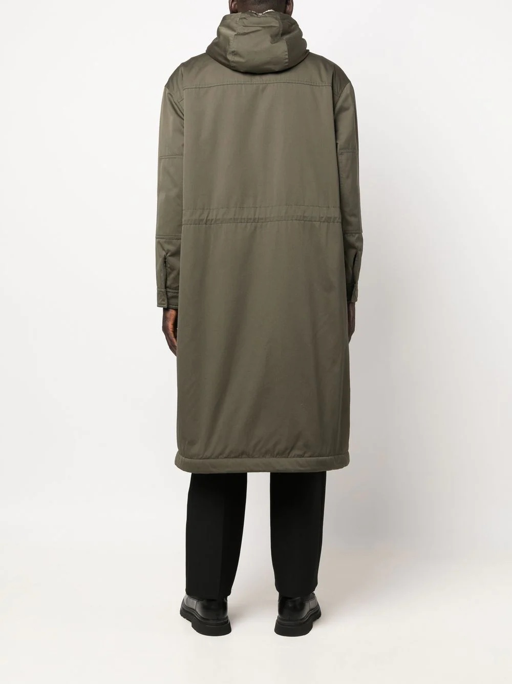 shearling-trim hooded parka coat - 4