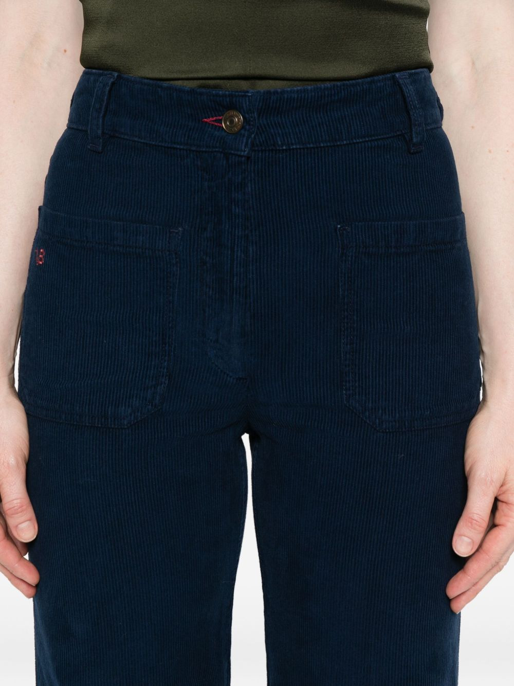 corduroy front-pocket trousers - 5