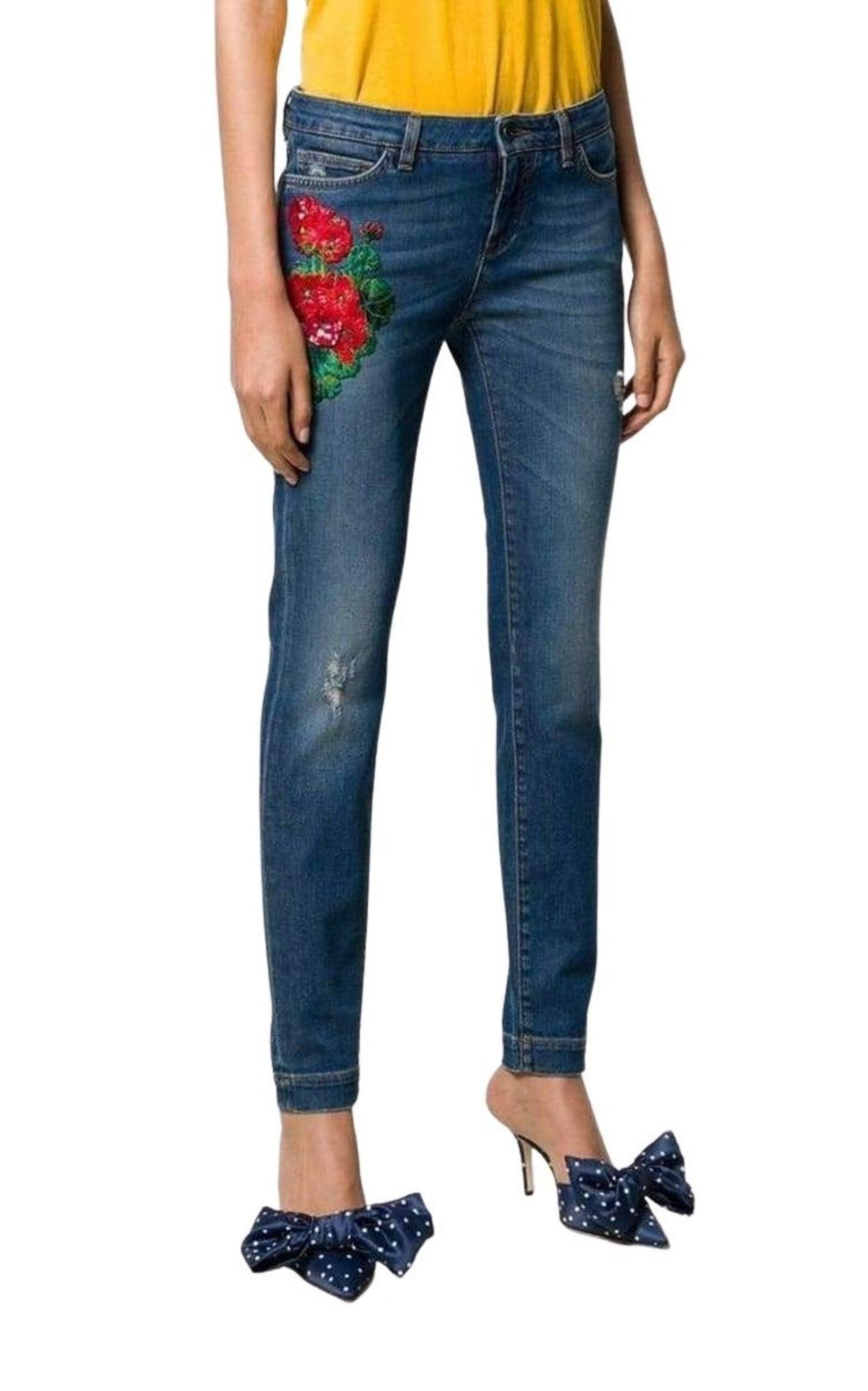 Embroidery Skinny-fit Jeans - 3