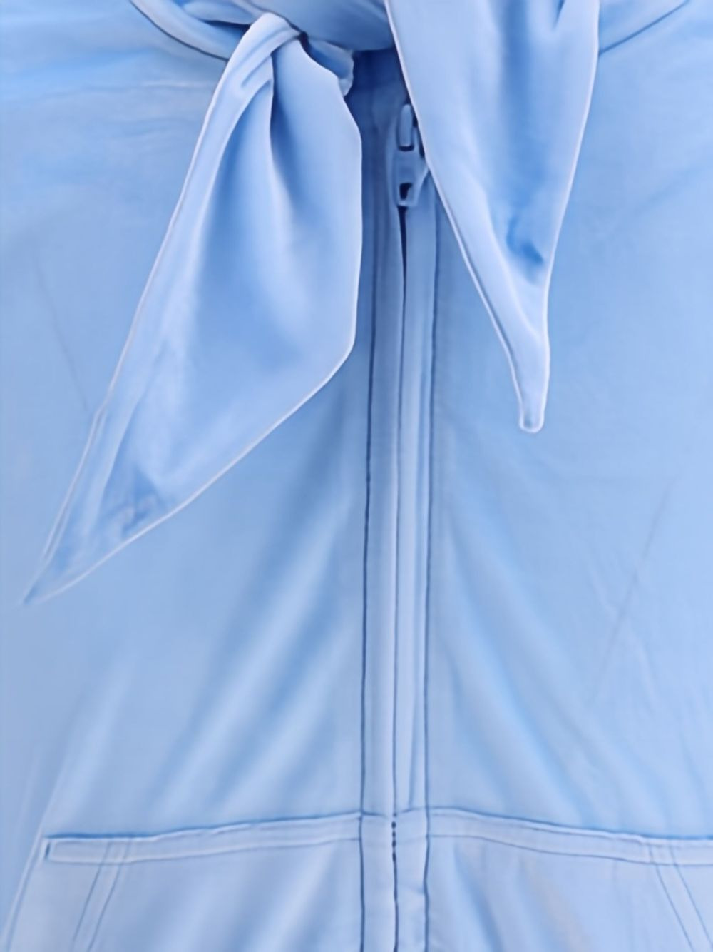 tie-detail zip-up top - 4