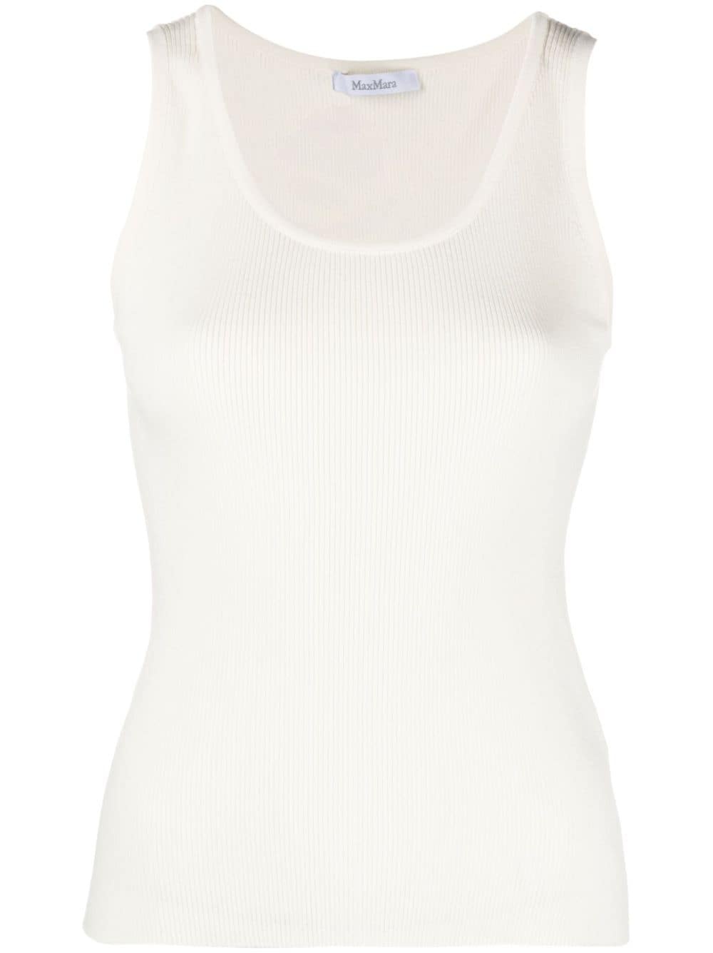 ribbed-knit cotton tank top - 1