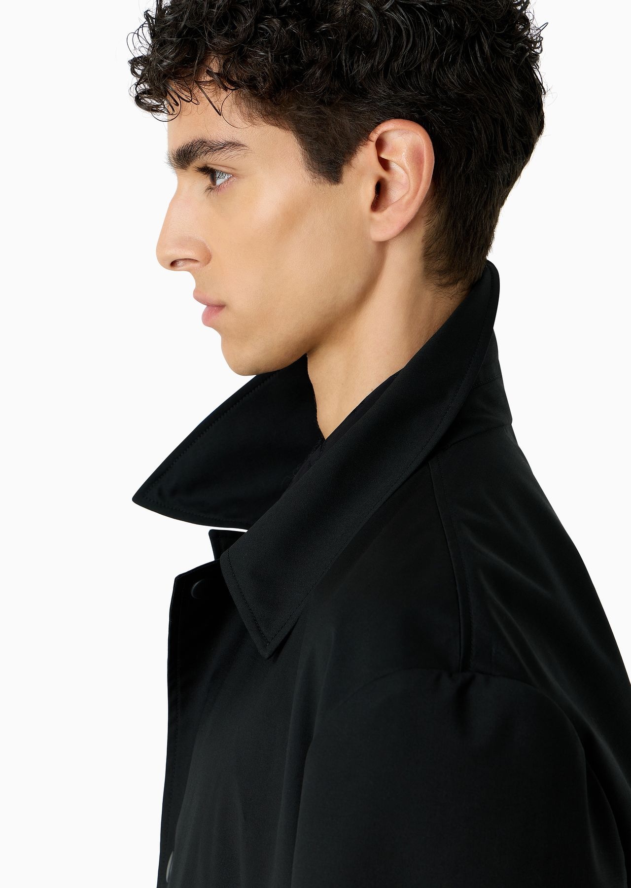 ASV water-repellent and wind-proof trench coat in sustainable virgin-wool technical fabric - 5