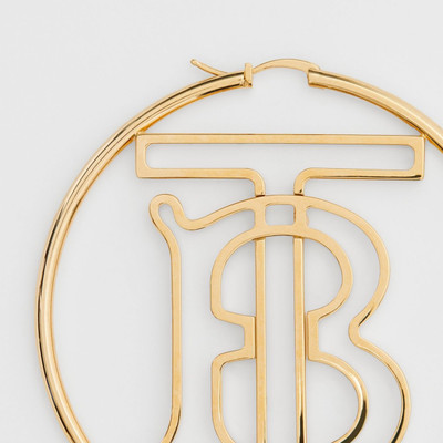 Burberry Gold-plated Monogram Motif Hoop Earrings outlook