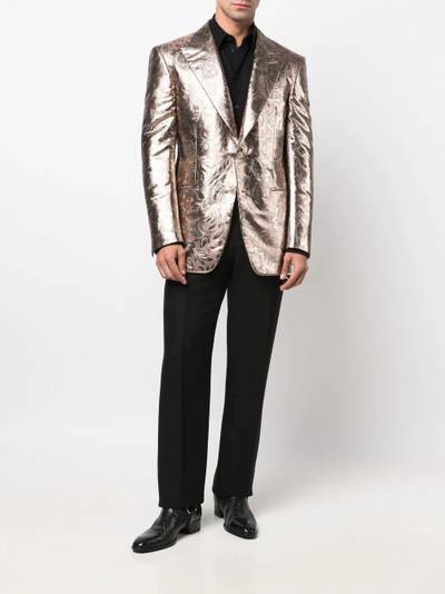 TOM FORD metallic floral pattern blazer outlook