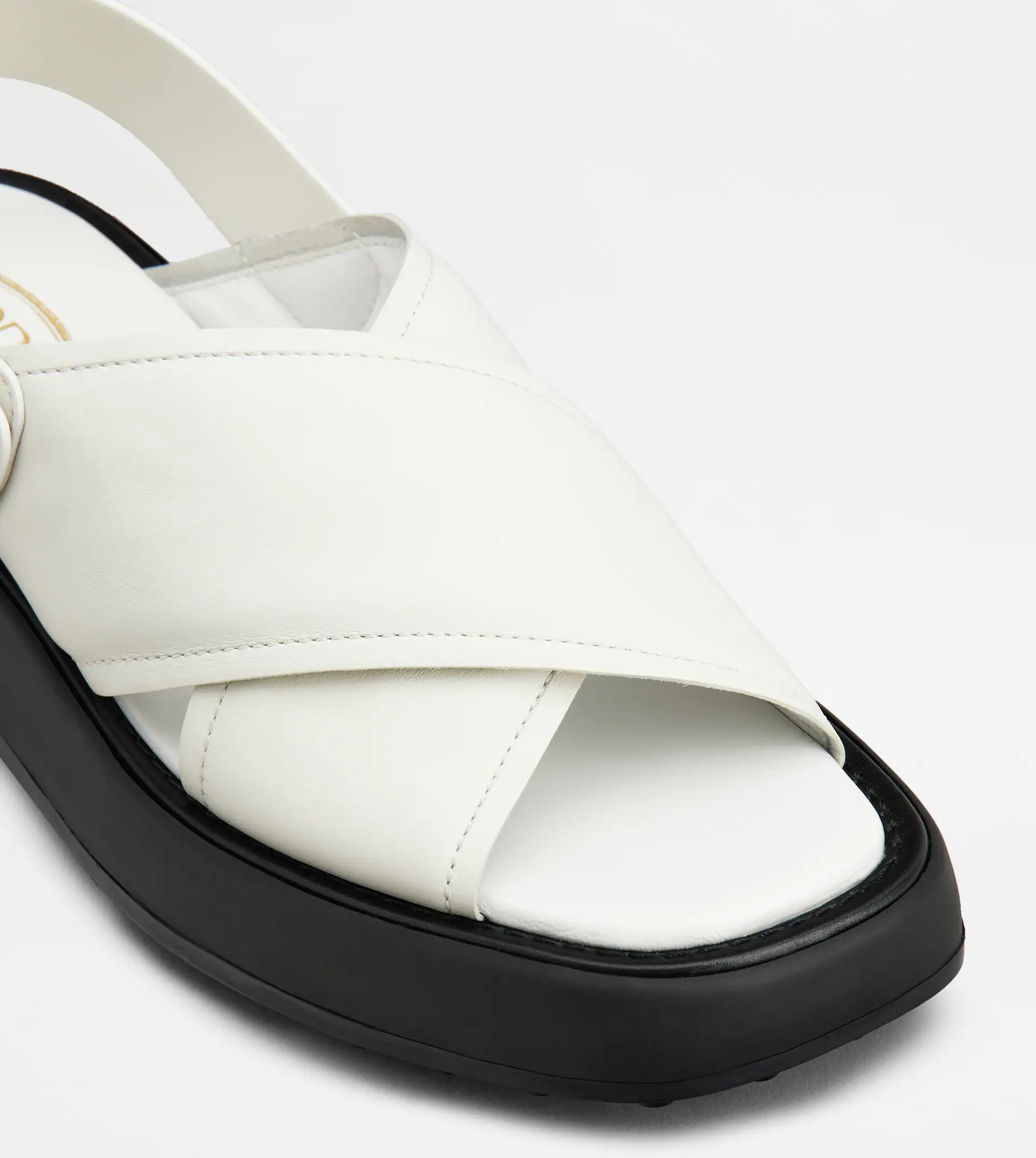 SANDALS IN LEATHER - WHITE - 4