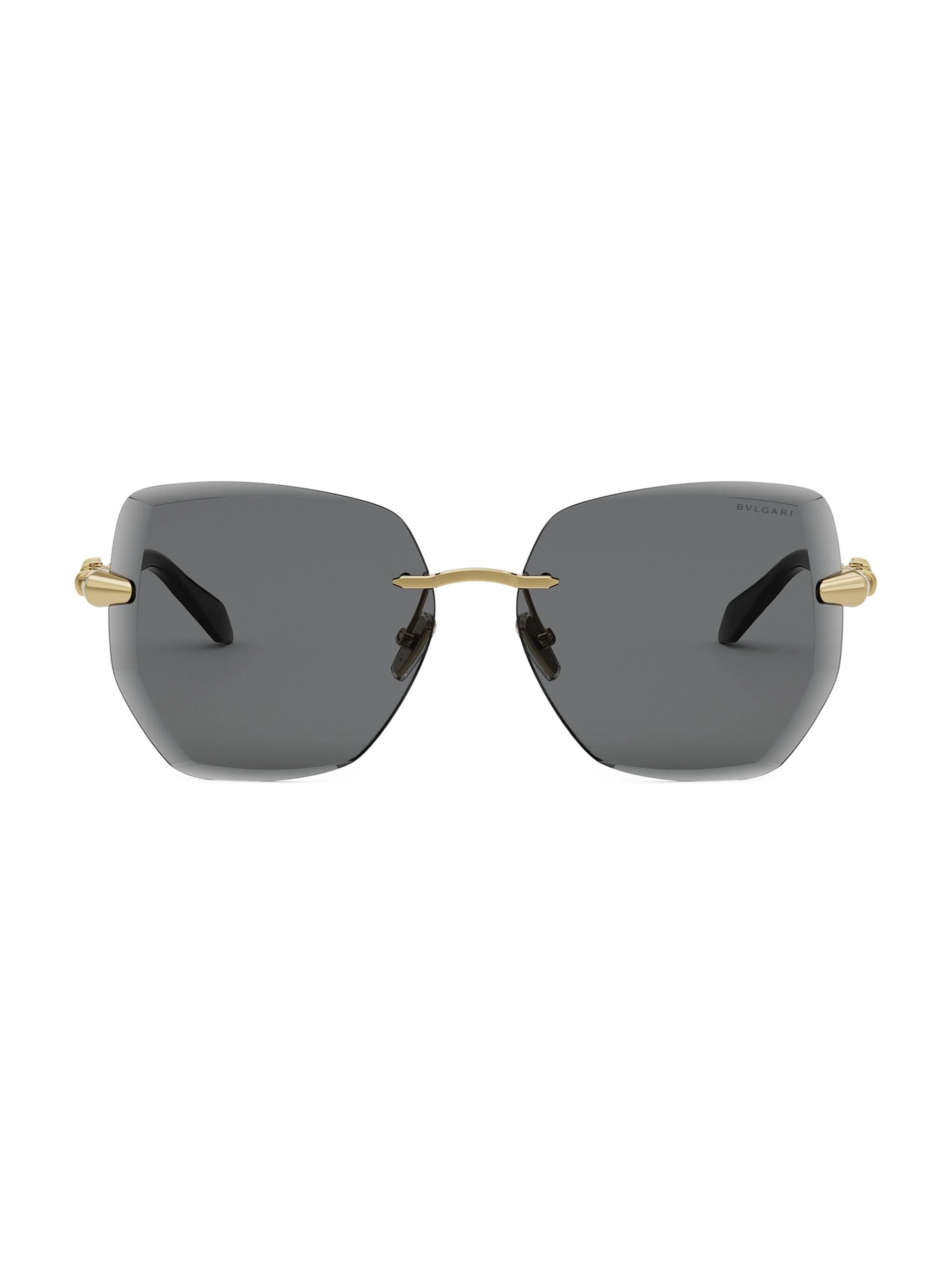 Women's Serpenti Viper 59MM Geometric Sunglasses - Black Gold Black - 1