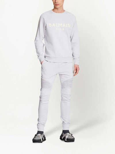 Balmain logo print cotton sweatshirt outlook